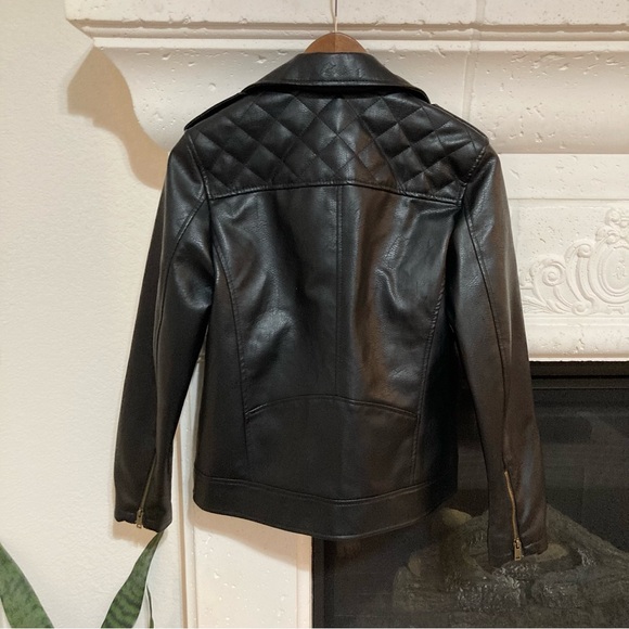 NWOT Universal Thread Black Leather Moto Jacket Faux Vegan Size Small S XS - Picture 5 of 10